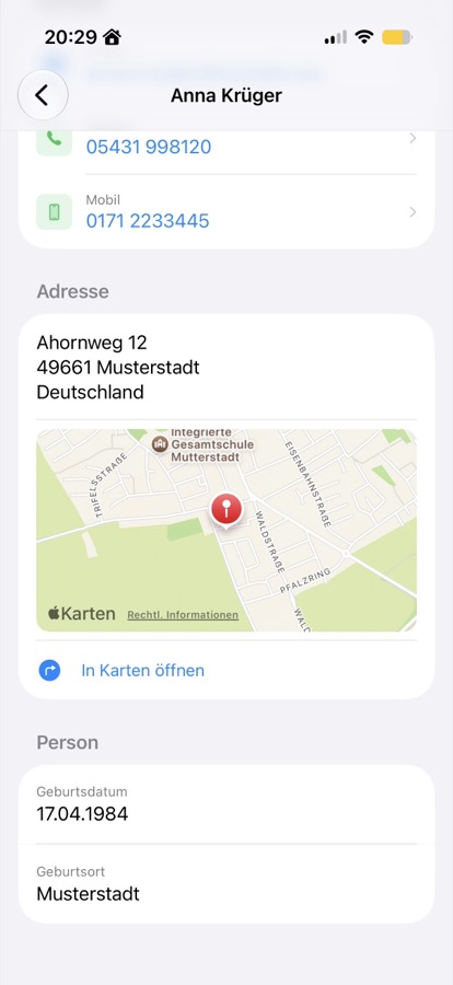Adresse auf der Karte – CSB-DMS