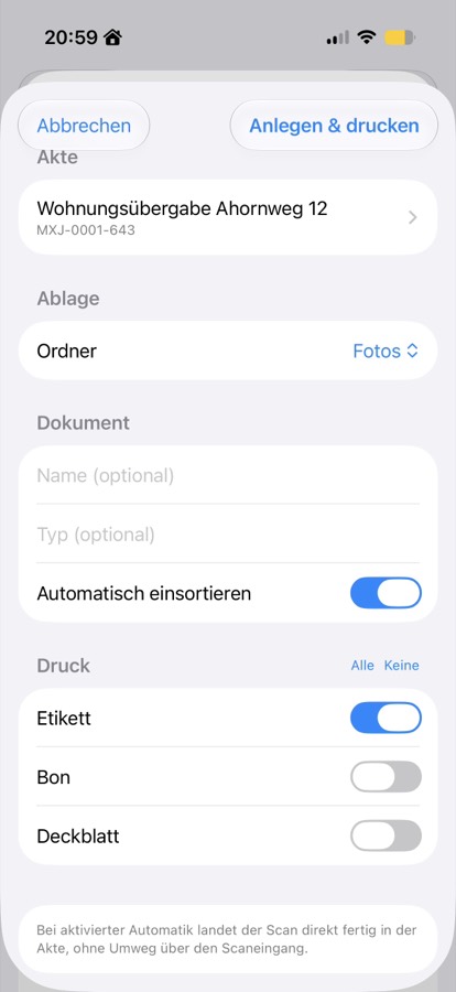 Scanauftrag – CSB-DMS
