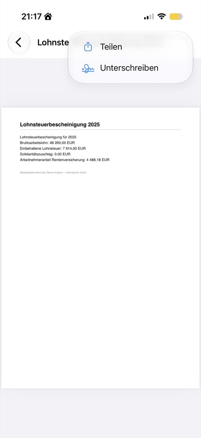 Dokument-Menü – CSB-DMS